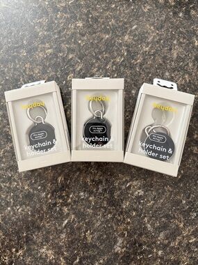 heyday Black Keychain & Holder Set for AirTag - 3 Pack